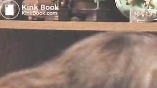 Slave licks her shitty plug clean