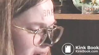 Slave licks her shitty plug clean