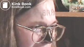 Slave licks her shitty plug clean