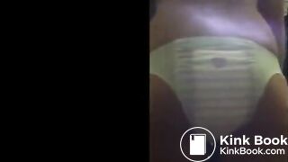 Girl messes her diaper