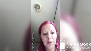 Pink hair smoker poops