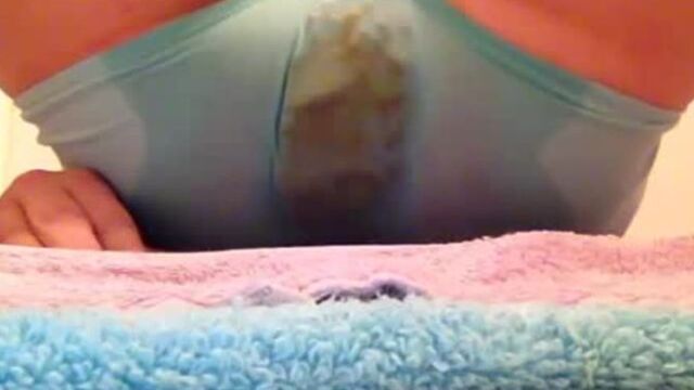 Blue Panty Poop and Masturbate