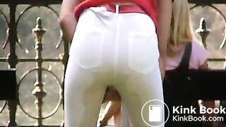 girl pooping in the pants in the street 7