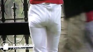 girl pooping in the pants in the street 7