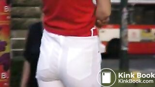 girl pooping in the pants in the street 7