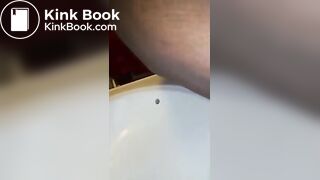 Me taking a dump into our sink