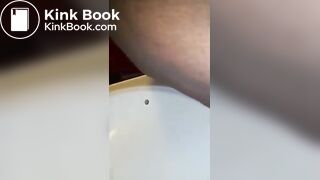 Me taking a dump into our sink