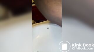 Me taking a dump into our sink