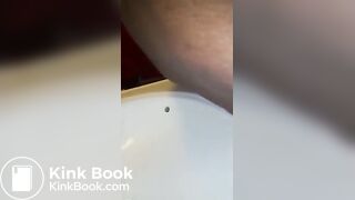 Me taking a dump into our sink