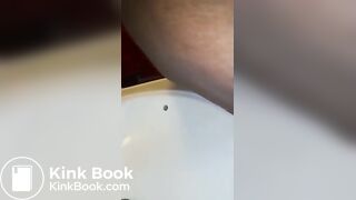 Me taking a dump into our sink