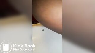 Me taking a dump into our sink