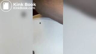 Me taking a dump into our sink