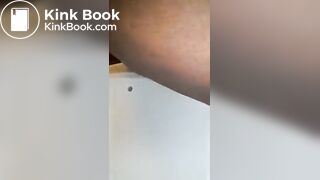 Me taking a dump into our sink