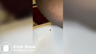 Me taking a dump into our sink