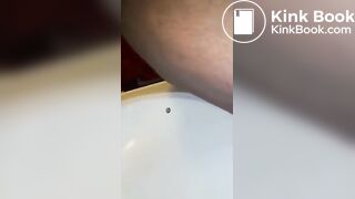 Me taking a dump into our sink