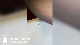 Me taking a dump into our sink