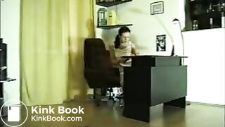 Office girl taking a shit