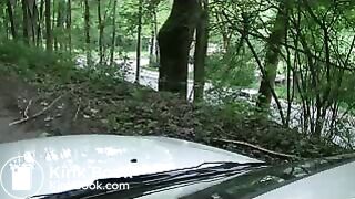 girl taking a shit on the hood of a car On xPee