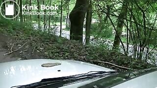 girl taking a shit on the hood of a car On xPee