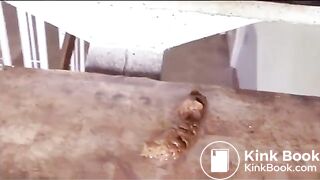 Hot Girl Masturbating And Pooping On Stairs