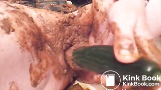 Scat Mature Toying With Cucumber