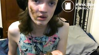 nervous trans teen having lots of fun with scat