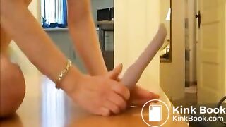 Hottie doing filthy anal scat toy sex