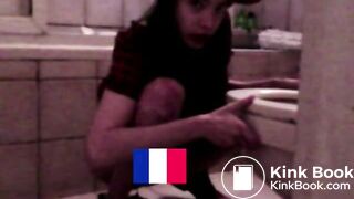 Girl shitting on flags