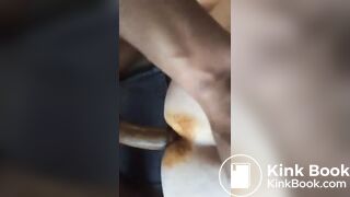 Dirty ass to mouth BBWendi eats her shit