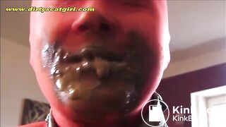 private scat slave in red pantyhose encasement