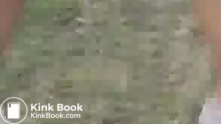 Pretty blond girl and pretty brunette pooping outdoor