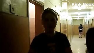 Girls taste poo from the toilet bowl