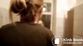 Girls taste poo from the toilet bowl