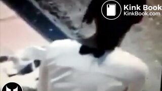 Woman Shitting At Bus Stop