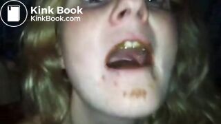 Sucking Shitty Dildo