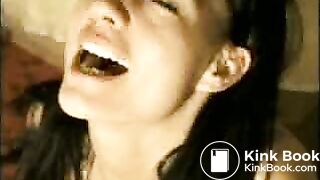 scat beautiful girl has trouble shitting