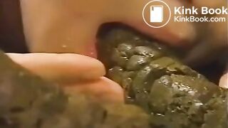 asian woman sucks on a shit