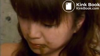 cute japanese girl eating with pleasure