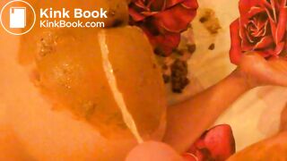 shit play smearing on hur on ass and y pee on hur