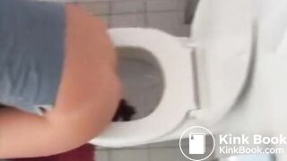 Hot Blonde Dumps Shit On Toilet