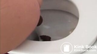 Hot Blonde Dumps Shit On Toilet