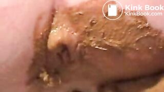 Lucy fucks herself on toilet