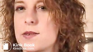 Lucy fucks herself on toilet