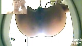 Japanese girl poop in the swimming pool's toilet - Japanese toilet cameras and scat porn