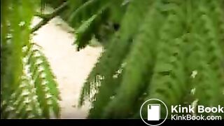 Green dress at beach