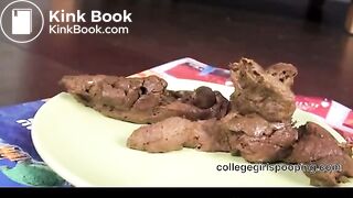 College Hottie Pooping On Plate