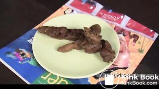 College Hottie Pooping On Plate