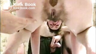 Vintage lady hard shit and piss