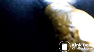 Black teen shitting close up