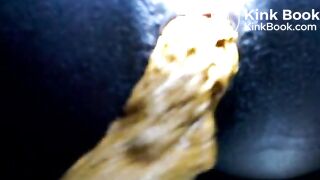 Black teen shitting close up